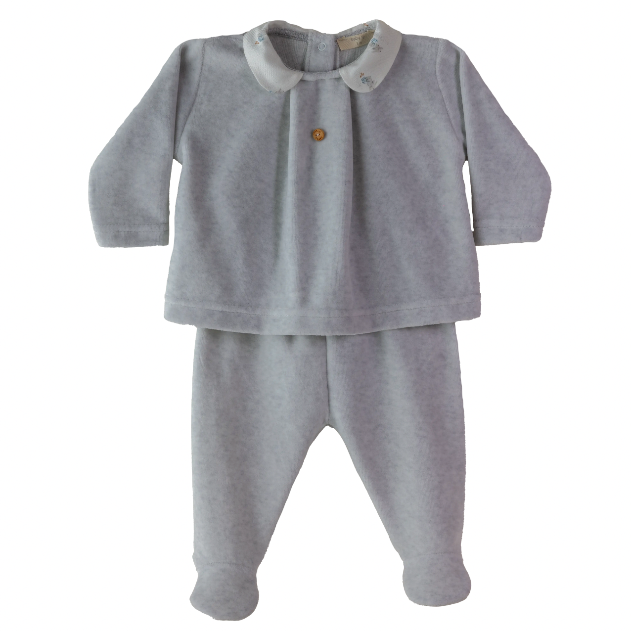 Baby Gi Baby Boys Grey Velour Set