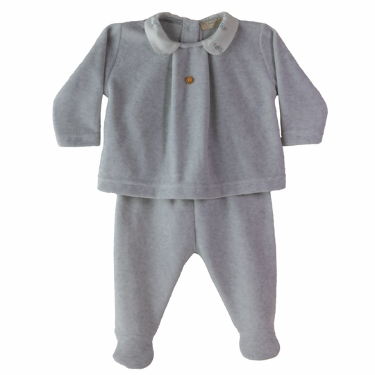 Baby Boys Grey Velour Set