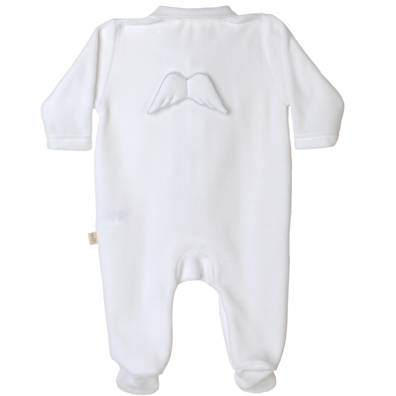 Baby Gi Unisex White Velour Angel Babygrow & Hat