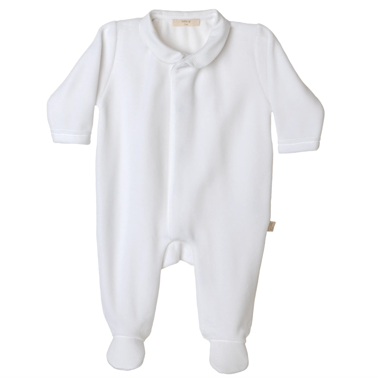 Baby Gi Unisex White Velour Angel Babygrow & Hat