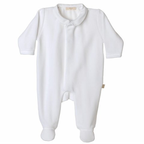 Baby Gi Unisex White Velour Angel Babygrow & Hat