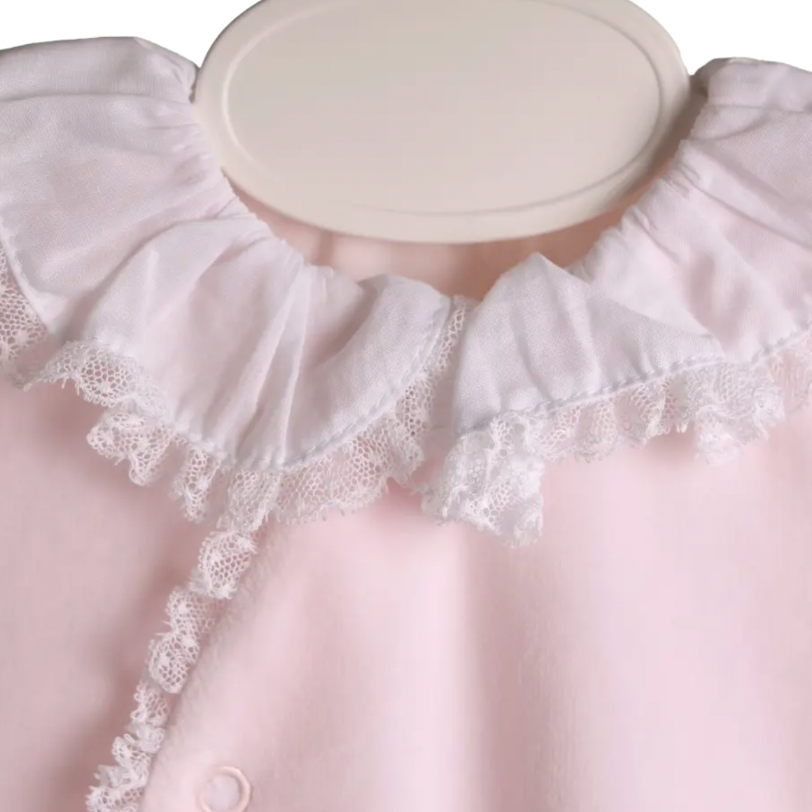 Baby Gi Baby Girls Pink Velour Frill Babygrow