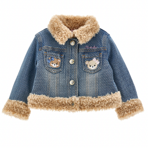 Monnalisa Baby Girls Teddy Denim Jacket