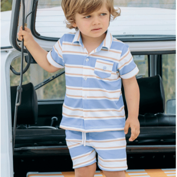 patachou Boys Blue Stripe Set