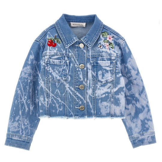Girls Flower Denim Jacket