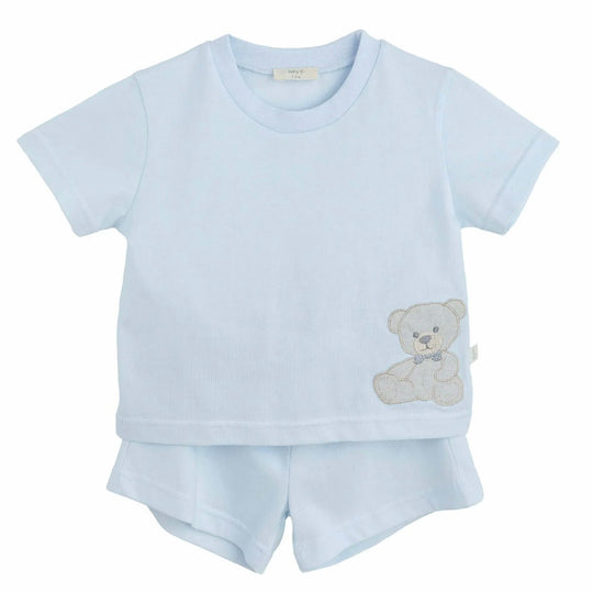 Boys Blue Teddy Short Set
