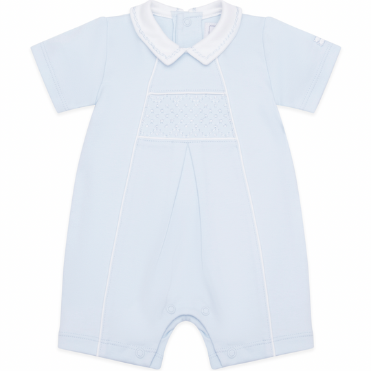 Baby Boys Blue Collard Romper