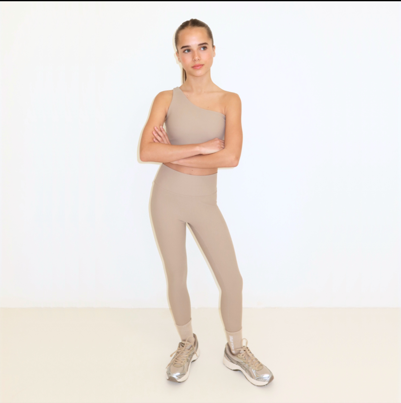 Blanca Kids Girls Taupe Legging Gym Set