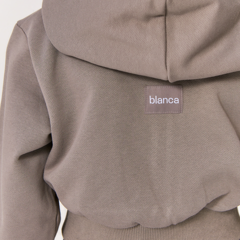 Blanca Kids Girls Grey Cropped Zip-up Hoody
