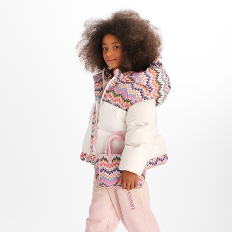 Missoni Kids Girls Ivory Zig Zag Down Jacket