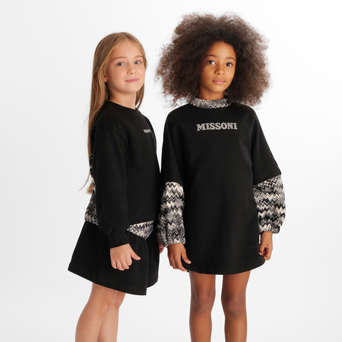 Missoni Kids Girls Black Logo Dress