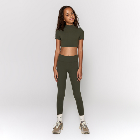 Girls Khaki Legging Gym Set