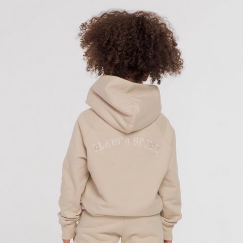 Girls Cream Zip-up Hoody