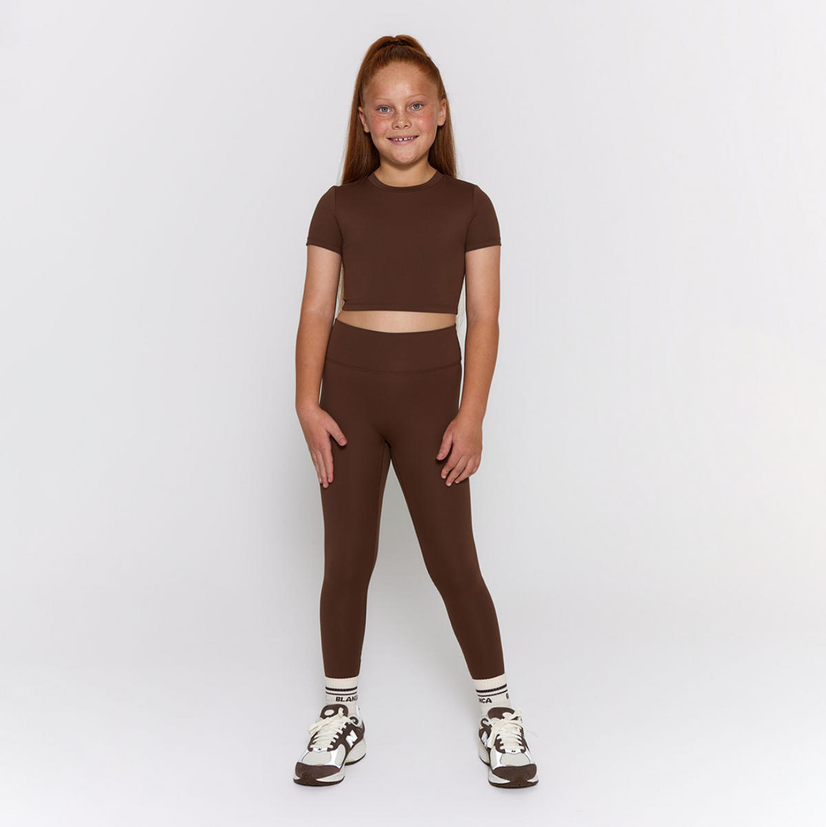 Girls Brown Legging Gym Set