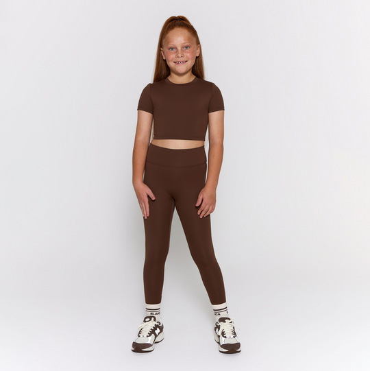 Girls Brown Legging Gym Set