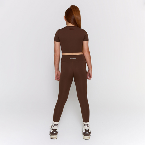 Girls Brown Legging Gym Set