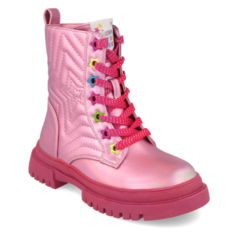 Girls Pink Chunky Boots