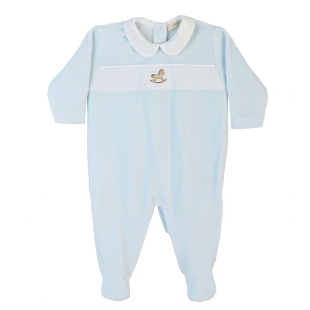 Baby Gi Baby Boys Blue Rocking Horse Babygrow