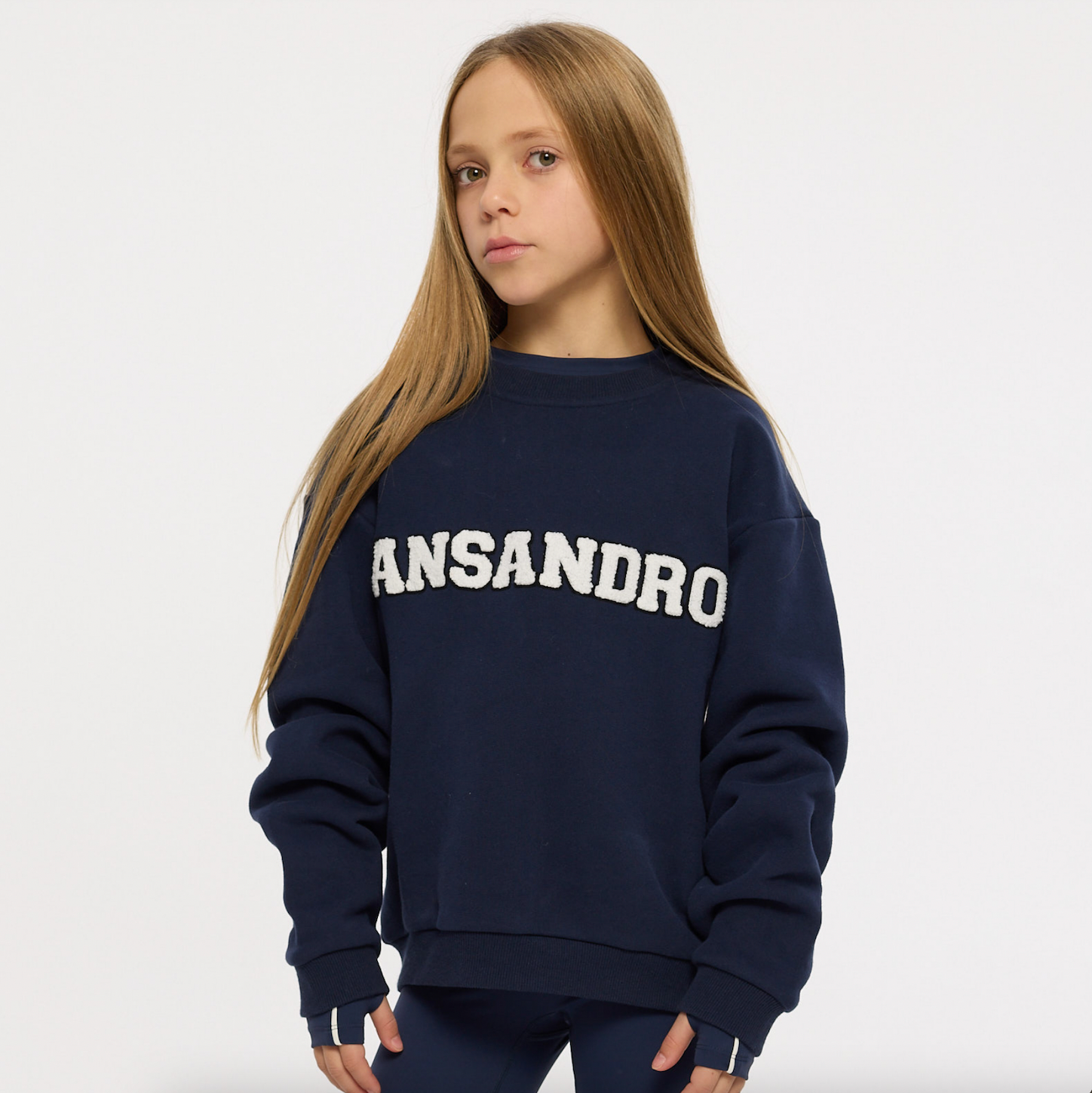 Ansandro Girls Navy Logo Sweater