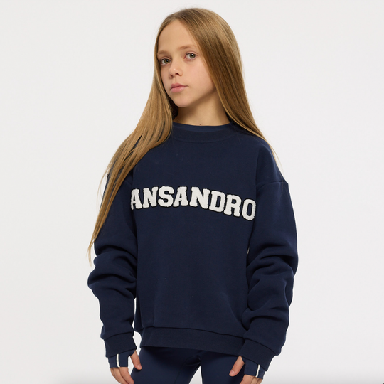 Girls Navy Logo Sweater