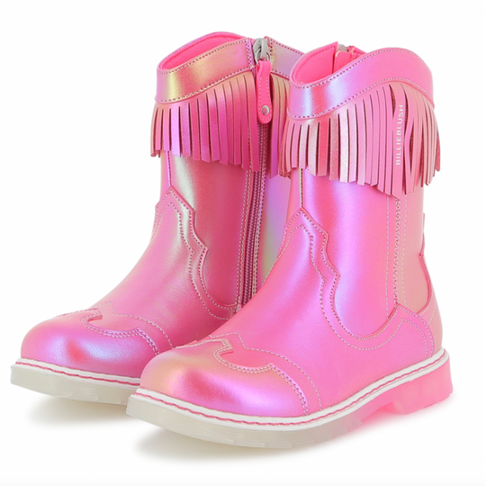 Girls Pink Fringe Cowboy Boots