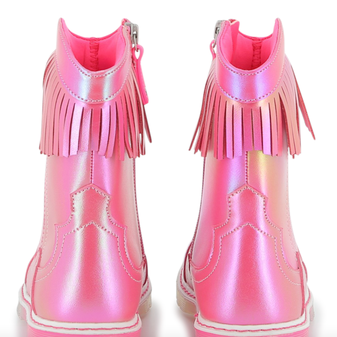BILLIEBLUSH Girls Pink Fringe Cowboy Boots