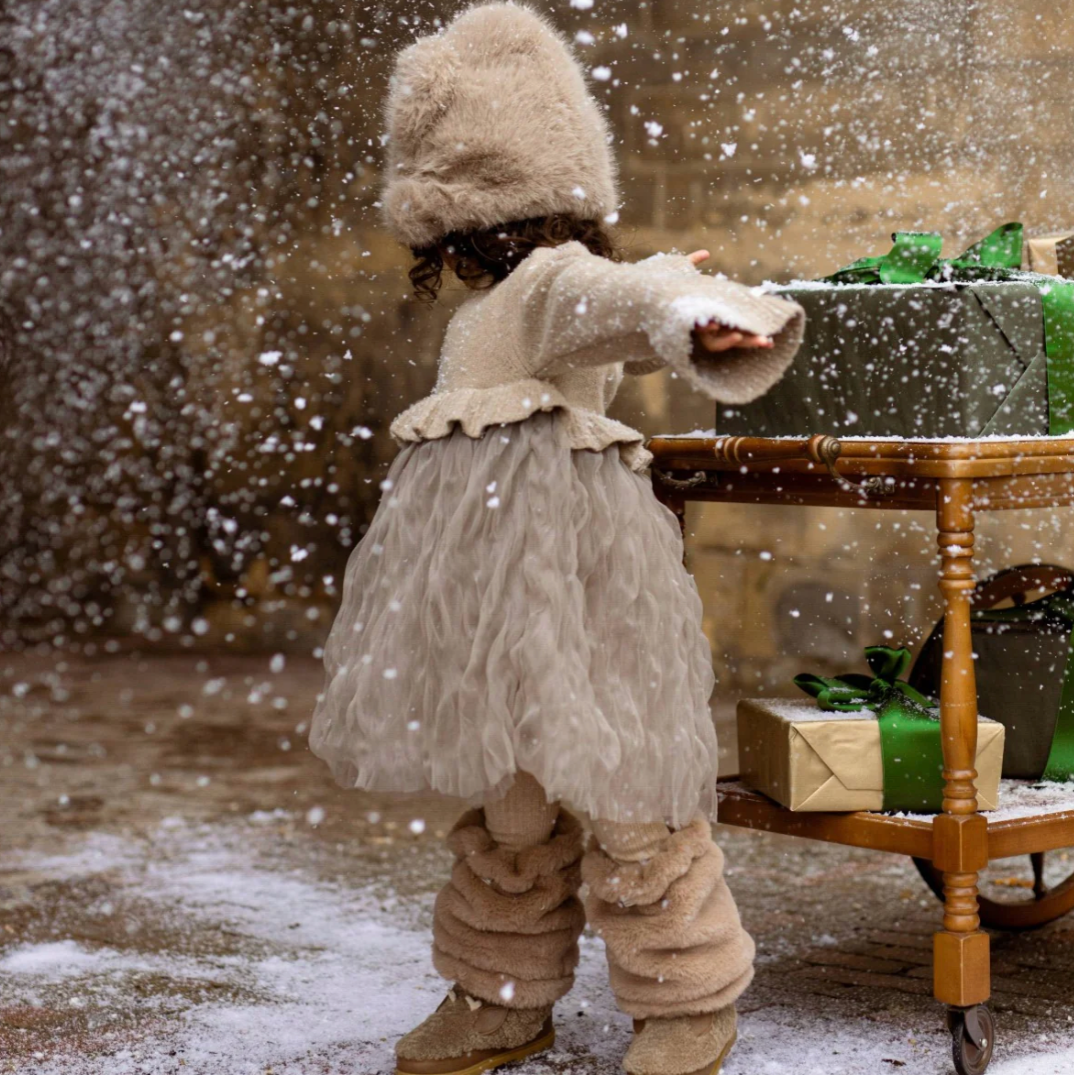 Donsje Girls Biscotti Melange Paulien Dress