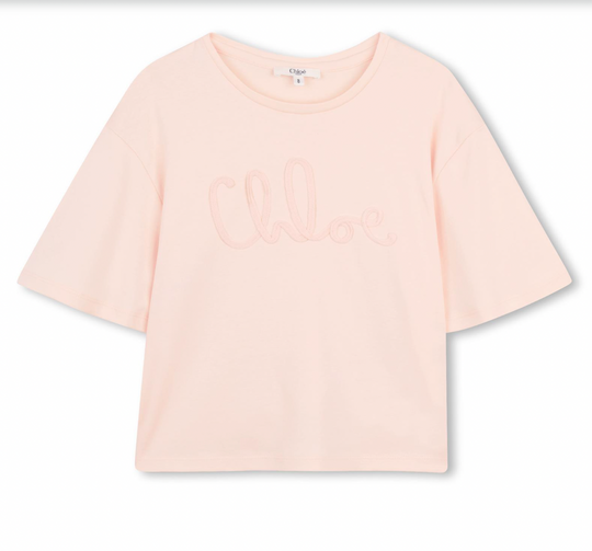 Girls Petal Pink Short Sleeved T-Shirt