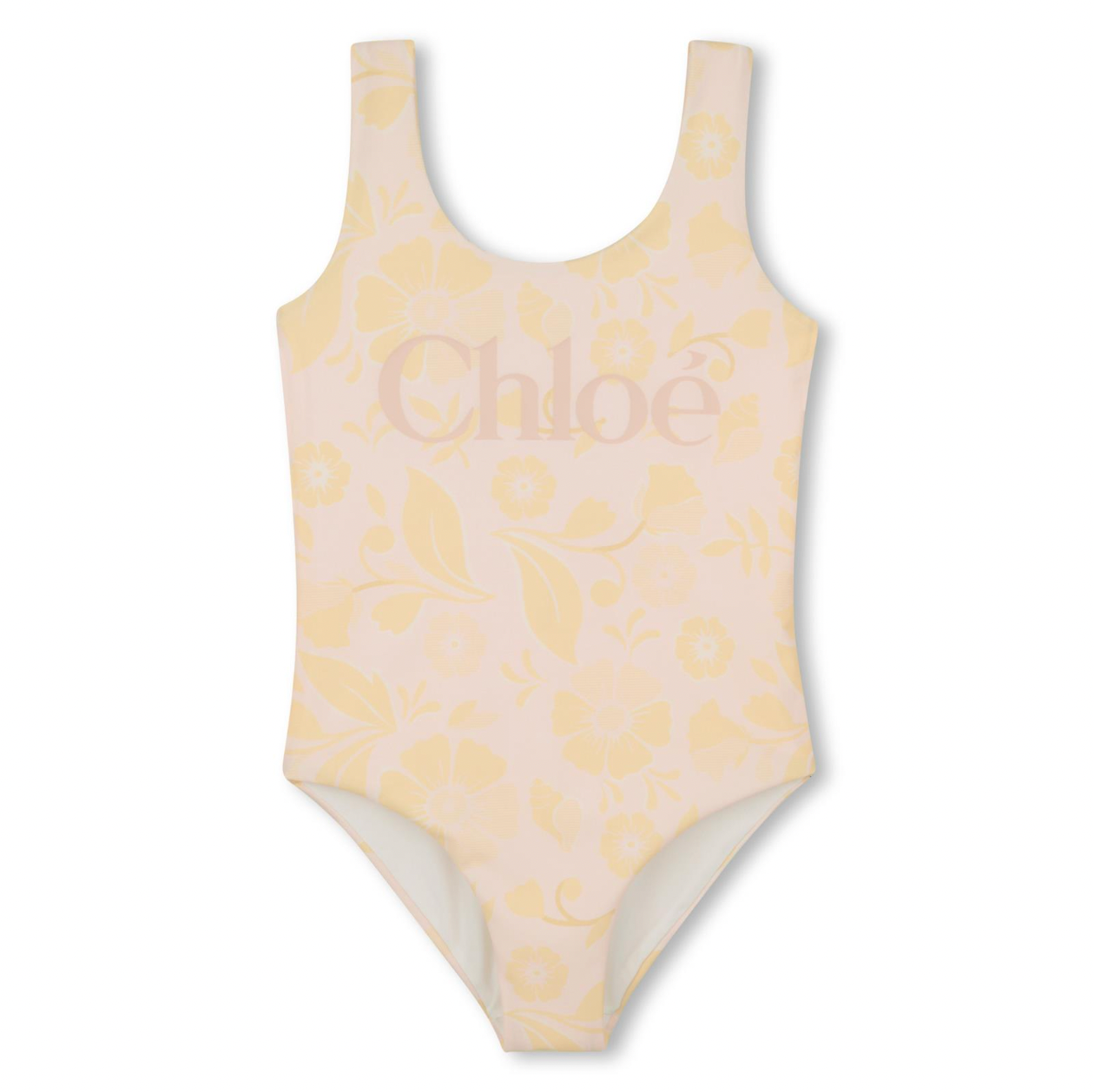 CHLOE Girls Pink Yellow Swimming Costume