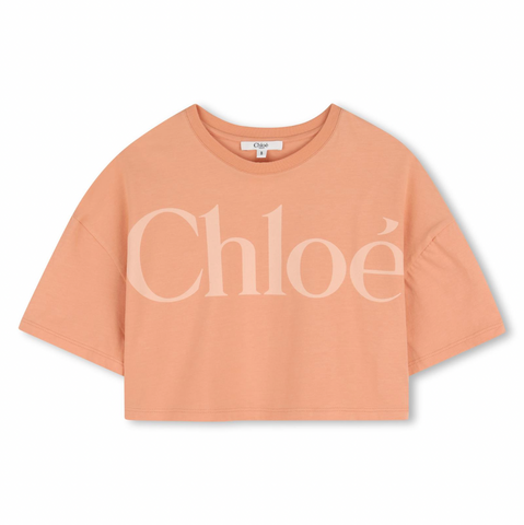 CHLOE Girls Peach Logo T-Shirt