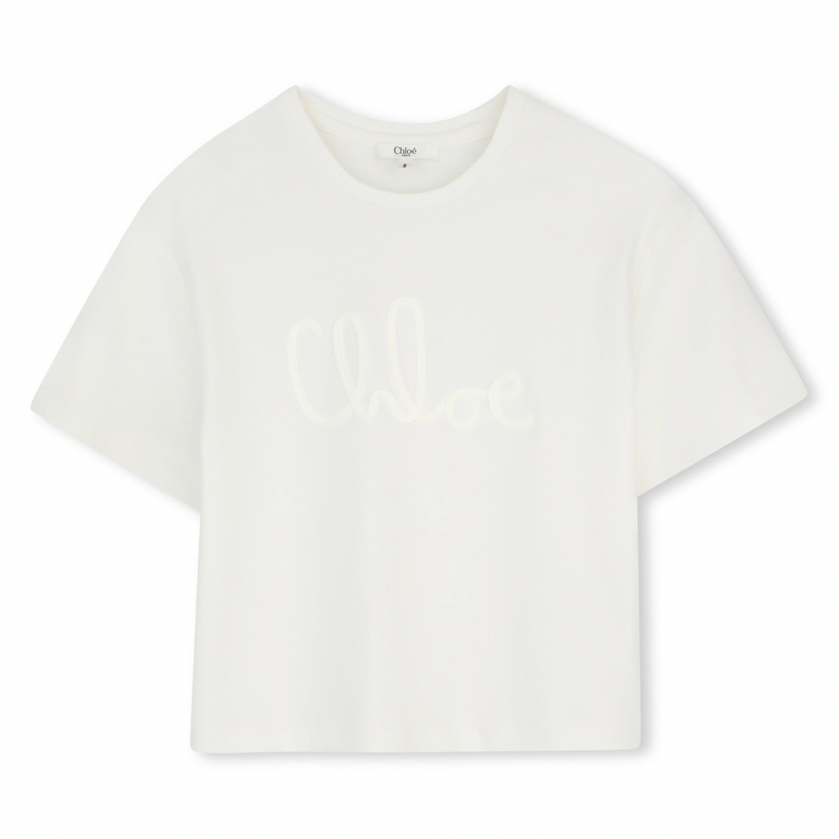 CHLOE Girls Offwhite Logo T-Shirt