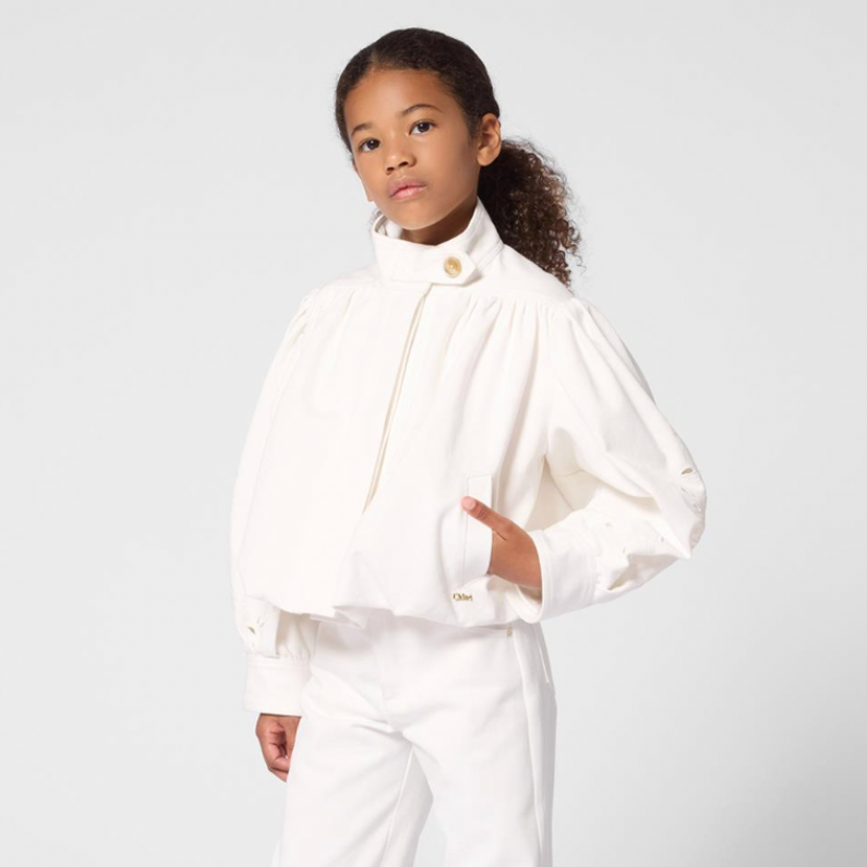 CHLOE Girls Offwhite Jacket