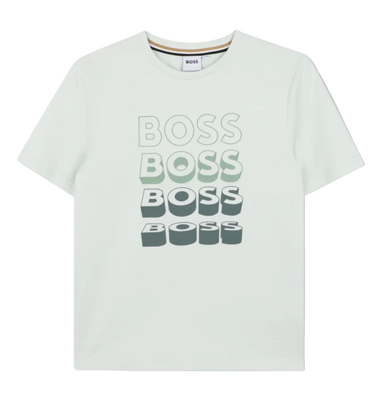 Boys Pale Green Logo T-Shirt