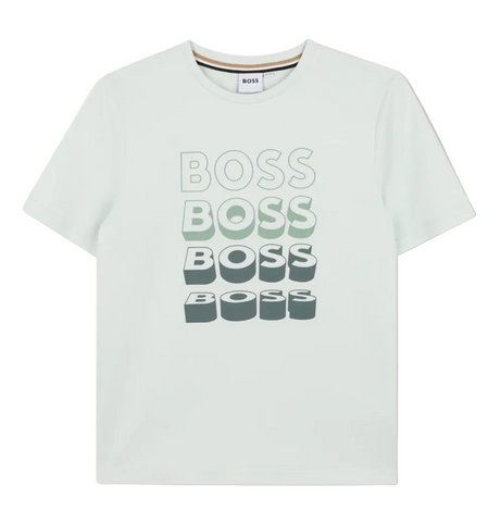 Boss Boys Pale Green Logo T-Shirt