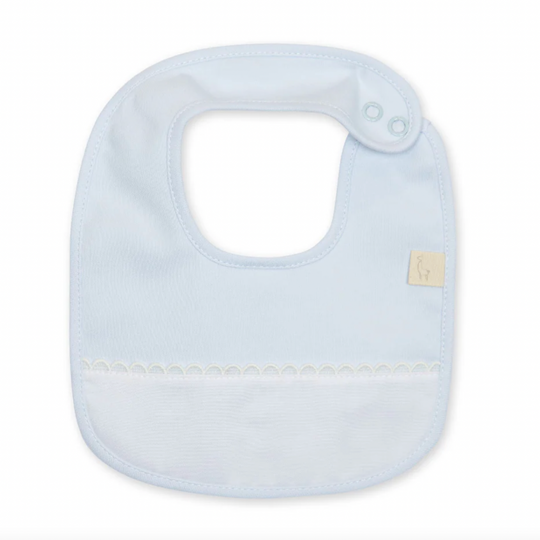 Baby Boys Blue Scallop Bib