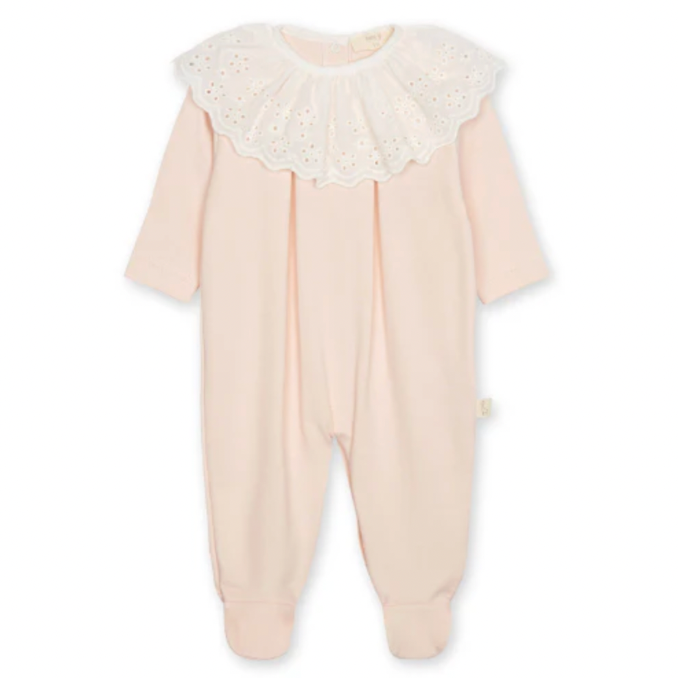 Baby Gi Baby Girls Peach Broderie Anglaise Babygrow