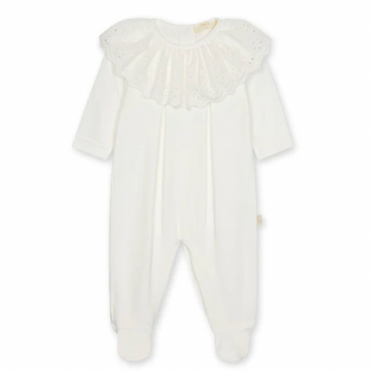 Baby Girls White Broderie Anglaise Babygrow