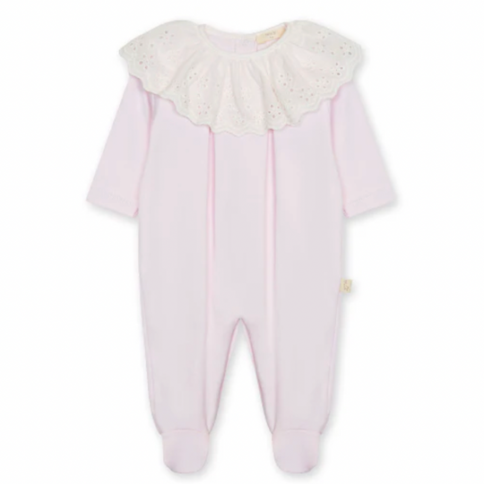 Baby Girls Pink Broderie Anglaise Babygrow