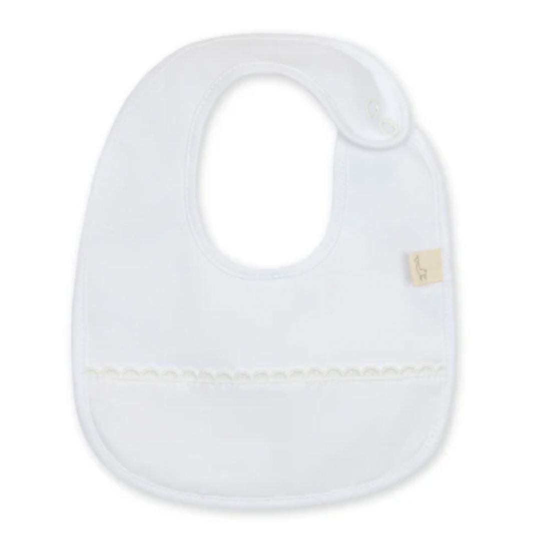 Baby Gi White Unisex Scallop Bib