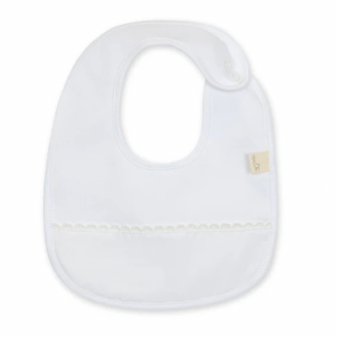 Baby Gi White Unisex Scallop Bib