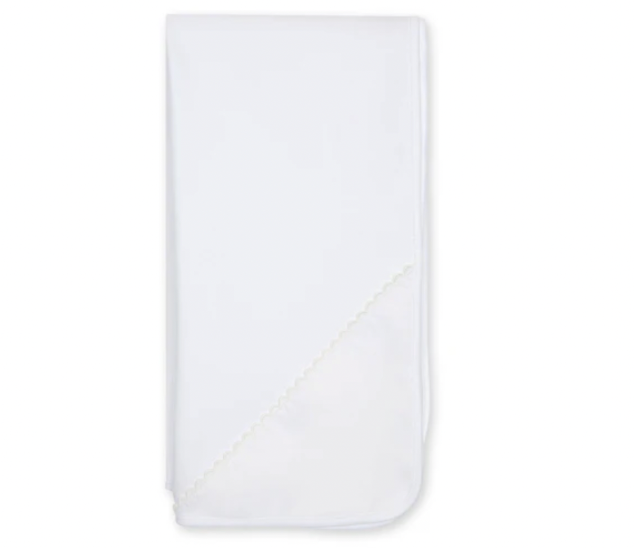 Baby Gi White Unisex Scallop Blanket