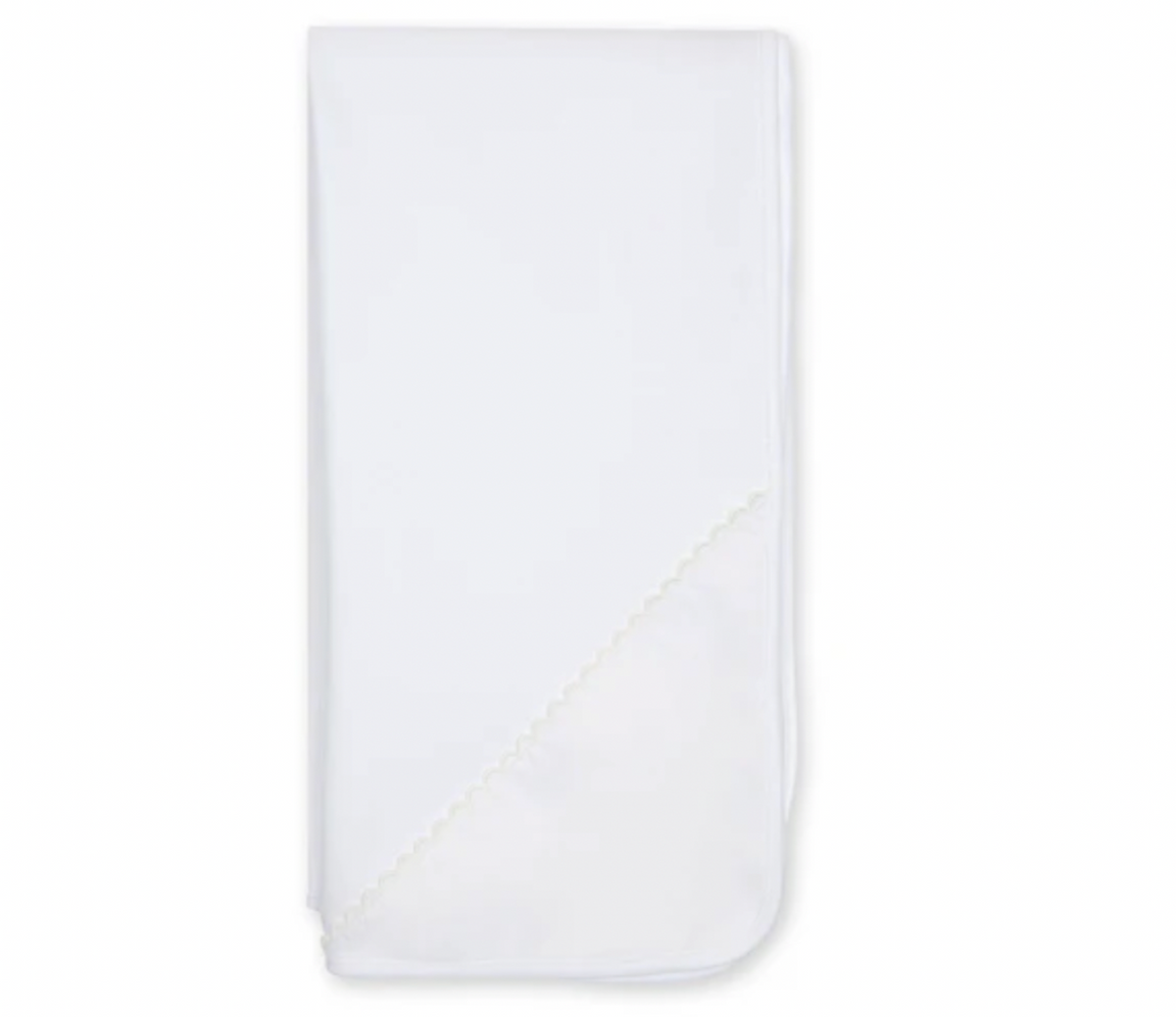 Baby Gi White Unisex Scallop Blanket