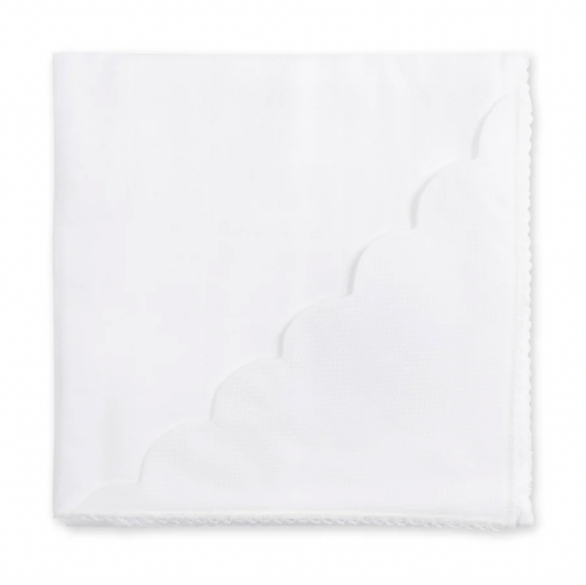 Baby Gi Unisex White Scallop Blanket