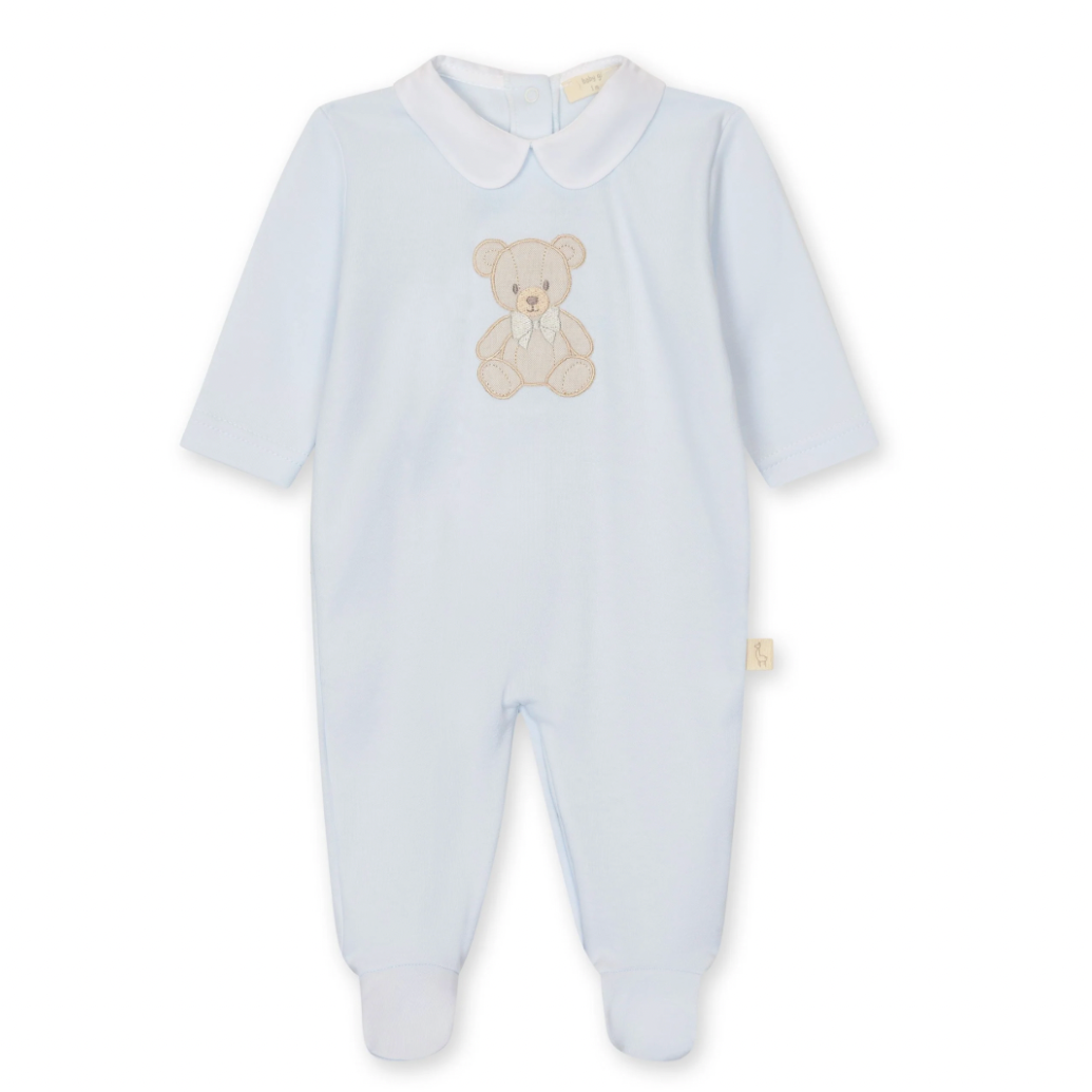 Baby Gi Baby Boys Blue Teddy Babygrow