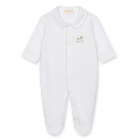 Baby Boys White Rocking Horse Babygrow