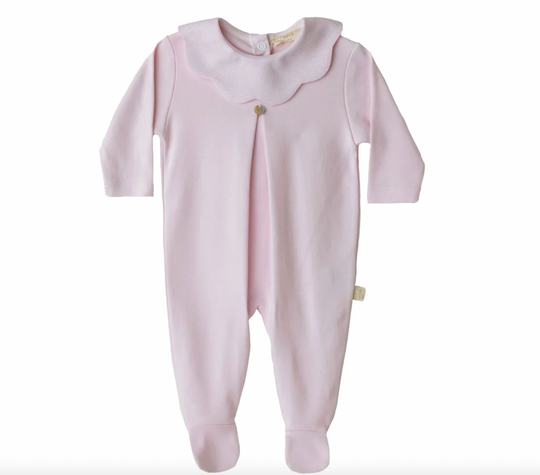 Girls Pink Scallop Babygrow