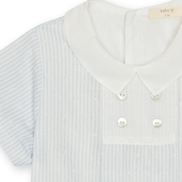 Baby Gi Baby Boys Blue Stripped Romper