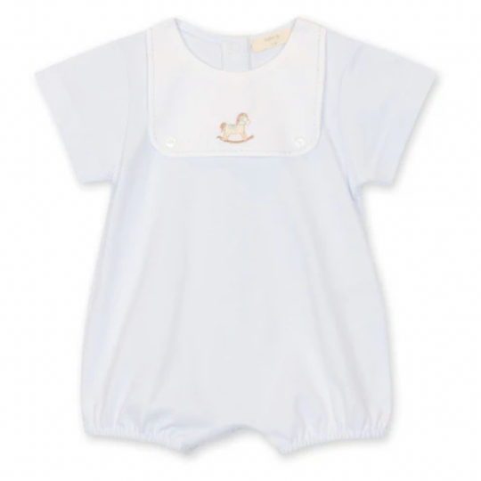 Baby Boys Blue Rocking Horse Romper