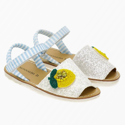 Monnalisa Girls White Lemon Sandals