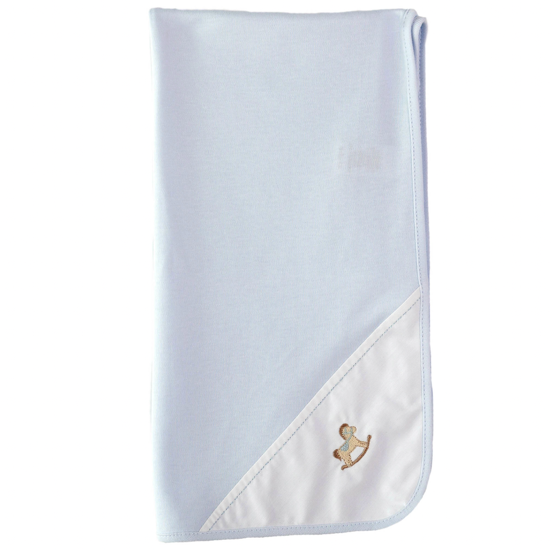 Baby Gi Baby Boys Blue Rocking Horse Blanket